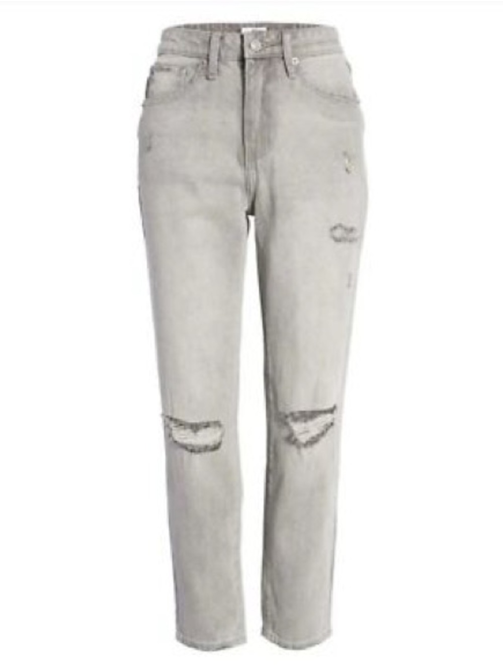 bp Light Gray Boyfriend Jeans with Knee Distressing